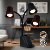Tischleuchte Briloner Schreibtischlampe mit Organizer Schwarz Tischlampe