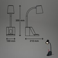 Tischleuchte Briloner Schreibtischlampe mit Organizer Schwarz Tischlampe