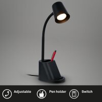 Tischleuchte Tischlampe, Schwarz, 9 Watt (exkl.), 10 x 21 x 35,5 cm – Briloner