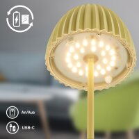 Akku-Leuchte Briloner Riffle 2 Watt LED Tischleuchte Grün Touchdimmer IP44 Tischlampe