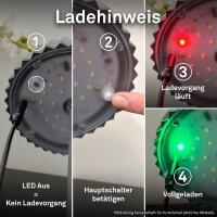 Akku-Leuchte Briloner Riffle 2 Watt LED Tischleuchte Grün Touchdimmer IP44 Tischlampe