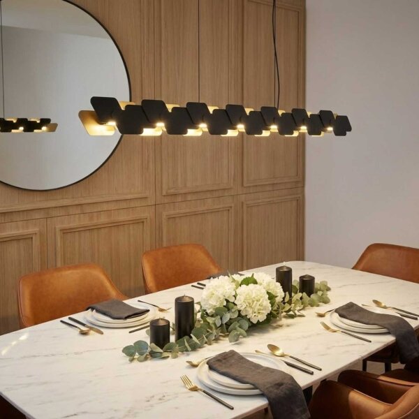 Hängeleuchte Eglo Stars of Light Altagracia 8 x 5,5 Watt LED Schwarz-Gold Pendelleuchte dimmbar