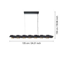 Hängeleuchte Eglo Stars of Light Altagracia 8 x 5,5 Watt LED Schwarz-Gold Pendelleuchte dimmbar