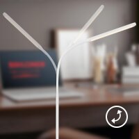 Stehleuchte Briloner 6 Watt LED Leselampe Weiß Touchdimmer Standleuchte