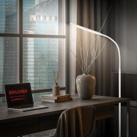 Stehleuchte Briloner 6 Watt LED Leselampe Weiß Touchdimmer Standleuchte
