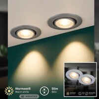 Einbauleuchten Briloner 2 x 5 Watt LED Chrom matt Einbauspot 450 Lumen