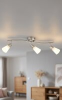Strahler Casalux 3er Spot Nickelmatt / Chrom / Glas...