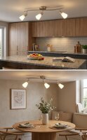 Strahler Casalux 3er Spot Nickelmatt / Chrom / Glas...