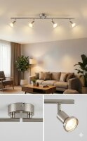 Strahler Casalux 4er Spot LED Deckenlampe Nickelmatt /...