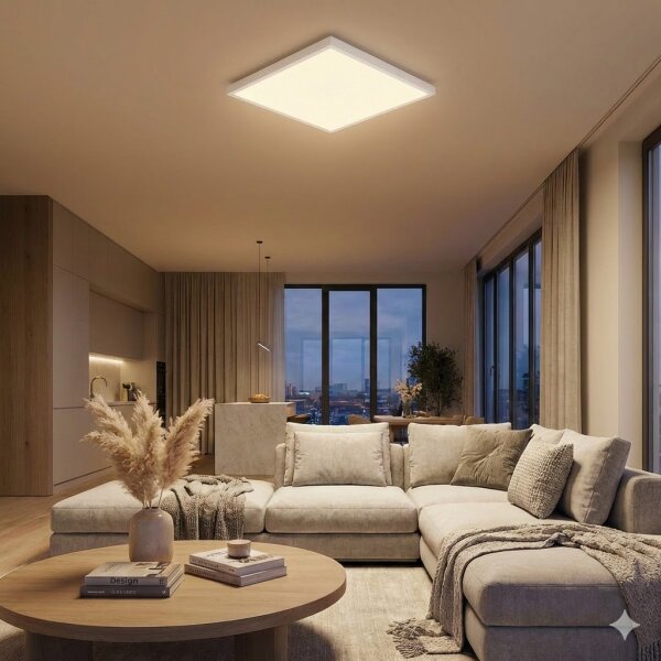 Deckenleuchte Casalux 12 Watt LED Panel 4000K 4-Stufen-dimmbar über Schalter Deckenlampe weiß eckig