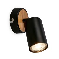Strahler Briloner GU10 Fassung Schwarz Holz Wandleuchte...