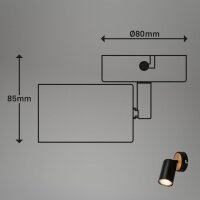 Strahler Briloner GU10 Fassung Schwarz Holz Wandleuchte Spot Wandlampe
