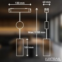 Schienensystem Pendelleuchte Briloner 5 Watt LED Weiß höhenverstellbat
