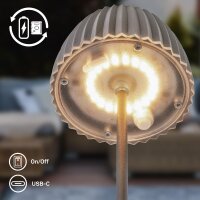 Akku-Leuchte Briloner Riffle Mini 1,5 Watt LED Erdspieß Anthrazit IP44 Touchdimmer Beetleuchte