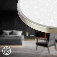 Deckenleuchte Briloner 12 Watt LED Sternenhimmel 24 cm Deckenlampe Nickelmatt