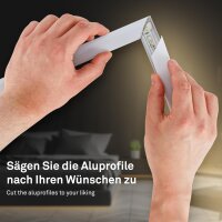 Aluminium-Profil für LED-Stripes 100 cm schwarz selbstklebend Diffusor