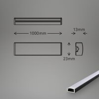 Aluminium-Profil für LED-Stripes 100 cm schwarz selbstklebend Diffusor