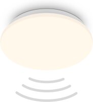 LED Deckenlampe Deckenleuchte Sensor, Weiß, 13 Watt, 1300lm, 3000K, Ø 27 cm – Briloner