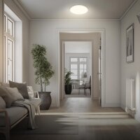 LED Deckenlampe Deckenleuchte Sensor, Weiß, 13 Watt, 1300lm, 3000K, Ø 27 cm – Briloner