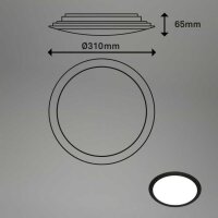 Badleuchte Briloner 12 Watt LED Deckenlampe IP44 schwarz 1250 Lumen Neutralweiß