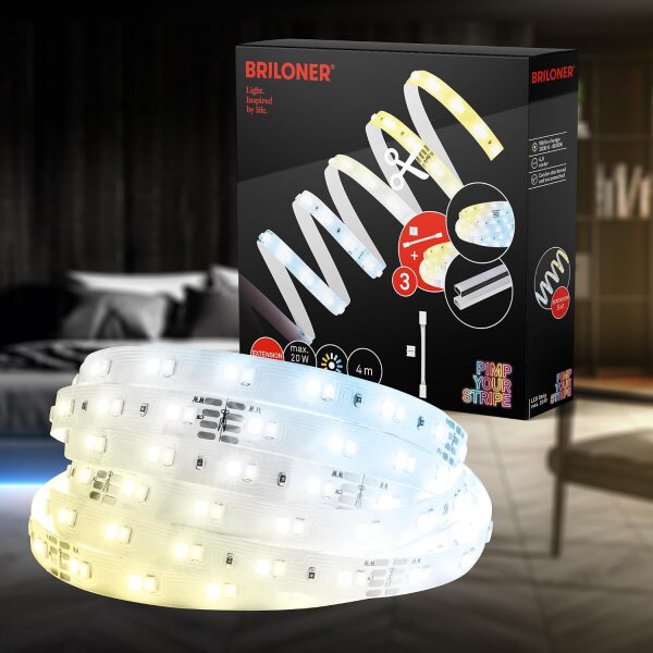 Erweieterungs-Set LED Stripe Briloner (für Artikel 2151-224 oder 2152-224) LED Band 400 cm CCT