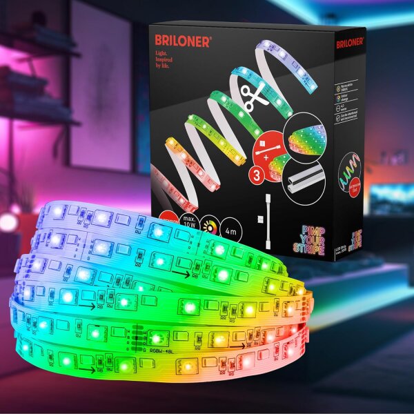 Erweiterungsset LED Stripe Briloner (für Artikel 2153-192 oder 2154-192) 400 cm LED Band RGB