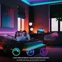 Starter-Set LED-Stripe, Weiß, 200 cm, 5 Watt, dimmbar, smart steuerbar – Briloner