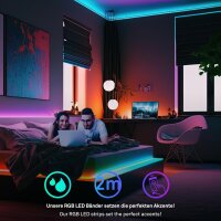 Starter-Set LED Stripe Briloner 5 Watt RGB IP44 Smart LED-Band 200 cm