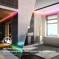 Starter-Set LED-Stripe IP44, weiß, 200 cm, 5 Watt, dimmbar, mit Fernbedienung – Briloner