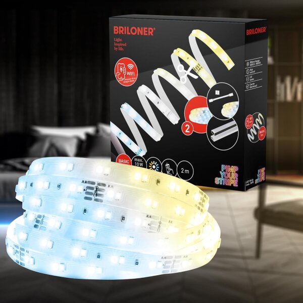 Starter-Set LED Stripe Briloner 10 Watt LED 200 cm Wifi CCT