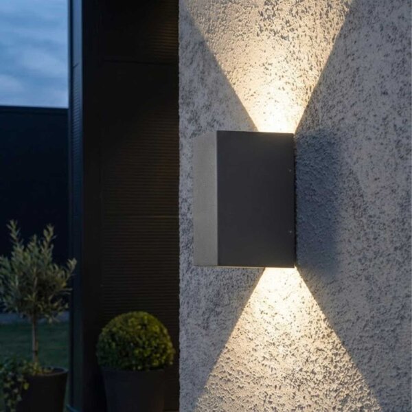 Außenleuchte Konstsmide Cremona 6 Watt LED Wandlampe Anthrazit IP54 Aluminium