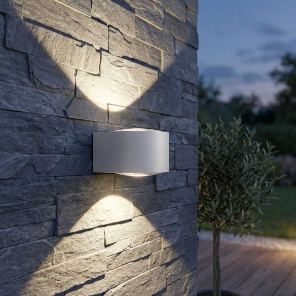Außenleuchte Konstsmide Gela 12 Watt LED Wandlampe Weiß IP 54