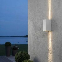 Außenleuchte Konstsmide Cremona 6 Watt LED silber-grau Wandlampe IP54 Aluminium