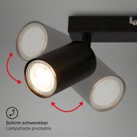 Strahler Briloner 3er Spot Schwarz Deckenleuchte GU10 Fassung Deckenlampe