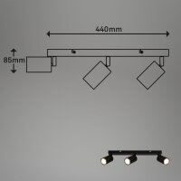 Strahler Briloner 3er Spot Schwarz Deckenleuchte GU10 Fassung Deckenlampe