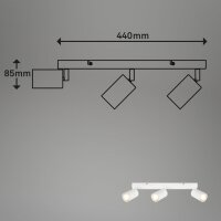 Strahler Briloner 3er Spot Weiß Deckenleuchte GU10 Fassung Deckenlampe