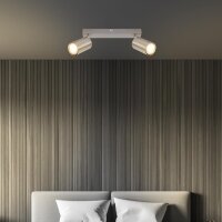 Strahler Briloner 2er Spot GU10 Fassung Deckenleuchte Silber Deckenlampe