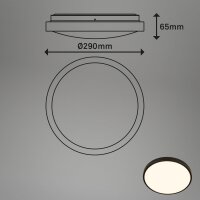 Deckenleuchte Briloner 12 Watt LED Schwarz Sensor Deckenlampe 29 cm IP54