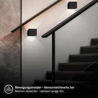 Akku-Leuchte Briloner Wandleuchte 1,5 Watt LED Schwarz Sensor Wandlampe Kleben statt Bohren