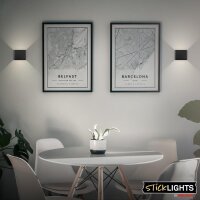Akku-Leuchte Briloner Wandleuchte 1,5 Watt LED Schwarz Sensor Wandlampe Kleben statt Bohren