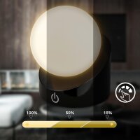 Akku-Tischleuchte Akku-Leuchte, Schwarz, 2 Watt, Touchdimmer, IP54, 9 x 8 x 10 cm – Briloner