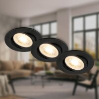 Einbauleuchten Briloner 3 x GU10 4,7 Watt LED Schwarz...