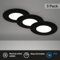 LED Einbauleuchten, Schwarz, Bohrloch 7,6 cm, 3x5W,...