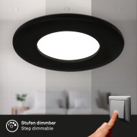 LED Einbauleuchten, Schwarz, Bohrloch 7,6 cm, 3x5W, 450lm, Neutralweiß, dimmbar – Briloner