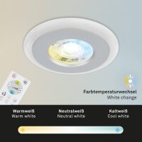 Einbauleuchten Briloner 3er Set 5 Watt LED mit Fernbedienung dimmbar Ring getrennt schaltbar RGB & CCT Einbauspot