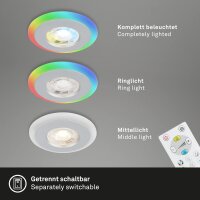 Einbauleuchten Briloner 3er Set 5 Watt LED mit Fernbedienung dimmbar Ring getrennt schaltbar RGB & CCT Einbauspot