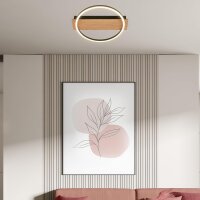Deckenleuchte Briloner Frame Oval 13 Watt LED Holz Deckenlampe 34 x 30 cm