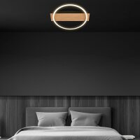 Deckenleuchte Briloner Frame Oval 13 Watt LED Holz Deckenlampe 34 x 30 cm
