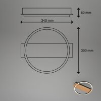 Deckenleuchte Briloner Frame Oval 13 Watt LED Holz Deckenlampe 34 x 30 cm