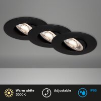 Einbauleuchte Briloner 3 x 4,9 Watt LED dimmbar IP65...